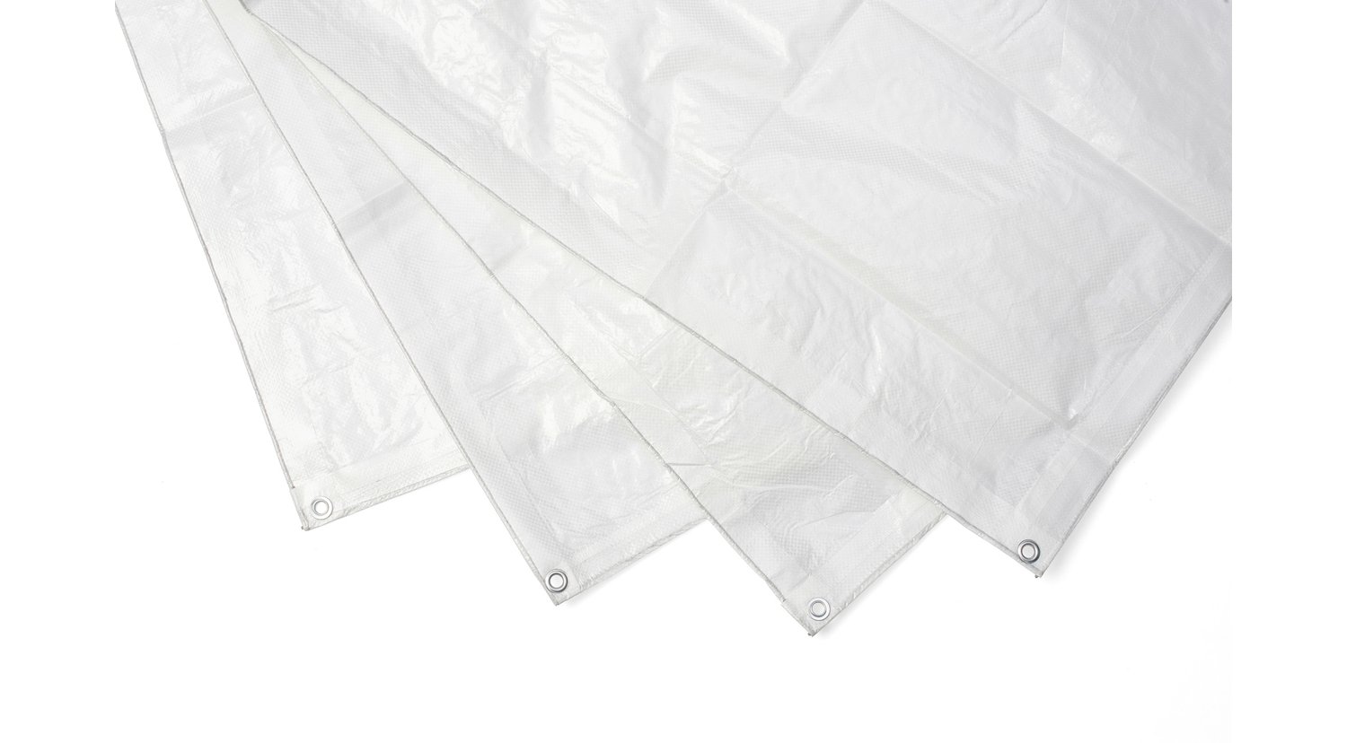 Polyband-Rechteck-Bootsplane weiß 150 g/qm