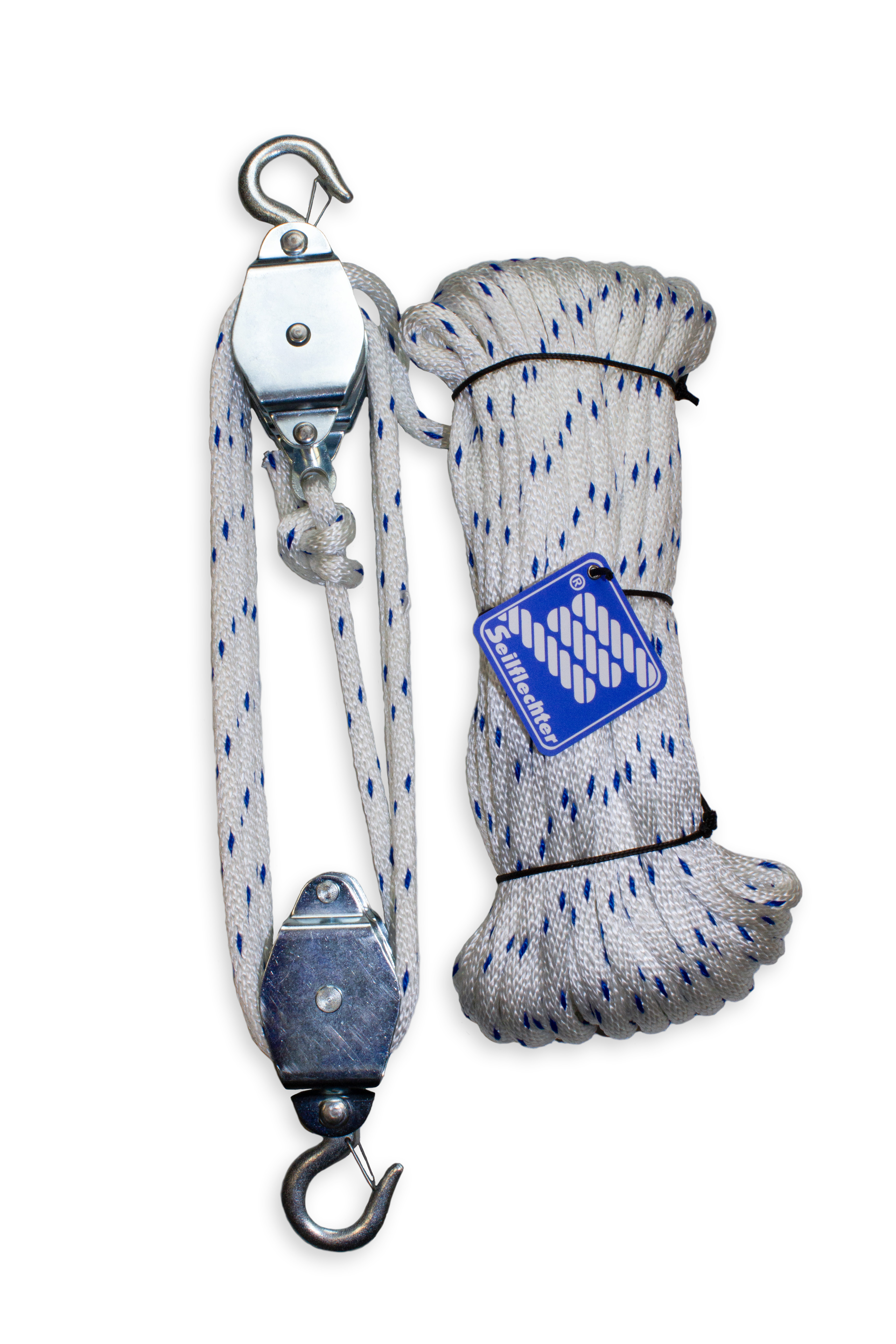 Flaschenzug komplett mit Seil